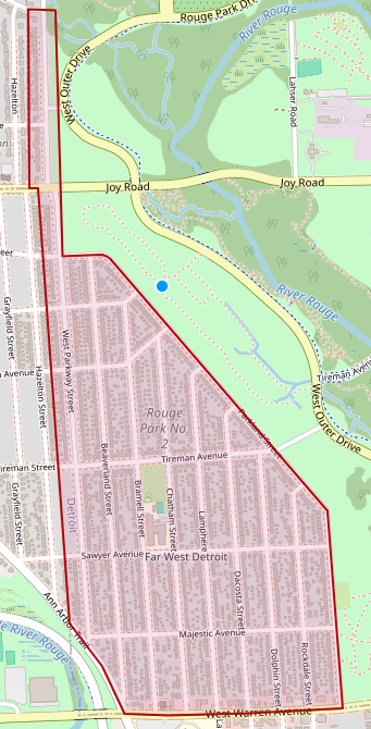 Far West Security Patrol boundary map